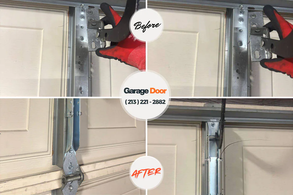 Before and after: garage door repair Forest Hills, TN